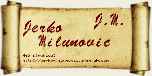 Jerko Milunović vizit kartica